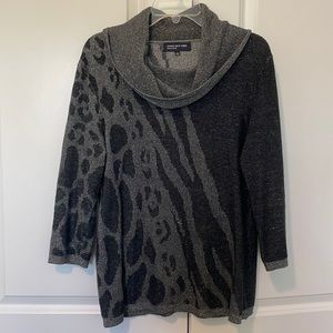 Jones New York | Women’s Blouse | Black & Silver | Sz Large